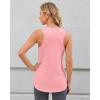 imageG4Free Racerback Workout Tank Tops for Women High Neck Athletic Long Tanks Fast Dry Sleeveless Pilates Running ShirtsPink