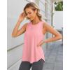 imageG4Free Racerback Workout Tank Tops for Women High Neck Athletic Long Tanks Fast Dry Sleeveless Pilates Running ShirtsPink