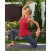 imageG4Free Racerback Workout Tank Tops for Women High Neck Athletic Long Tanks Fast Dry Sleeveless Pilates Running ShirtsRed