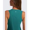 imageG4Free Racerback Workout Tank Tops for Women High Neck Athletic Long Tanks Fast Dry Sleeveless Pilates Running ShirtsTeal