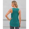 imageG4Free Racerback Workout Tank Tops for Women High Neck Athletic Long Tanks Fast Dry Sleeveless Pilates Running ShirtsTeal