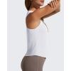 imageG4Free Racerback Workout Tank Tops for Women High Neck Athletic Long Tanks Fast Dry Sleeveless Pilates Running ShirtsWhite