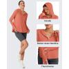 imageG4Free Skimetic UPF 50 Sun Hoodie Women Long Sleeve Workout Tops Half Zip Sun Shirts Quick Dry Running HikingBurnt Orange