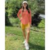 imageG4Free Skimetic UPF 50 Sun Hoodie Women Long Sleeve Workout Tops Half Zip Sun Shirts Quick Dry Running HikingBurnt Orange