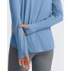 imageG4Free Skimetic UPF 50 Sun Hoodie Women Long Sleeve Workout Tops Half Zip Sun Shirts Quick Dry Running HikingDusty Blue