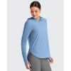 imageG4Free Skimetic UPF 50 Sun Hoodie Women Long Sleeve Workout Tops Half Zip Sun Shirts Quick Dry Running HikingDusty Blue