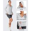 imageG4Free Skimetic UPF 50 Sun Hoodie Women Long Sleeve Workout Tops Half Zip Sun Shirts Quick Dry Running HikingGray
