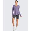 imageG4Free Skimetic UPF 50 Sun Hoodie Women Long Sleeve Workout Tops Half Zip Sun Shirts Quick Dry Running HikingGray Purple