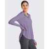 imageG4Free Skimetic UPF 50 Sun Hoodie Women Long Sleeve Workout Tops Half Zip Sun Shirts Quick Dry Running HikingGray Purple