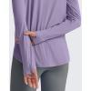 imageG4Free Skimetic UPF 50 Sun Hoodie Women Long Sleeve Workout Tops Half Zip Sun Shirts Quick Dry Running HikingGray Purple