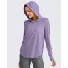 imageG4Free Skimetic UPF 50 Sun Hoodie Women Long Sleeve Workout Tops Half Zip Sun Shirts Quick Dry Running HikingGray Purple