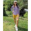imageG4Free Skimetic UPF 50 Sun Hoodie Women Long Sleeve Workout Tops Half Zip Sun Shirts Quick Dry Running HikingGray Purple