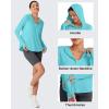 imageG4Free Skimetic UPF 50 Sun Hoodie Women Long Sleeve Workout Tops Half Zip Sun Shirts Quick Dry Running HikingLake Blue