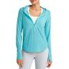 imageG4Free Skimetic UPF 50 Sun Hoodie Women Long Sleeve Workout Tops Half Zip Sun Shirts Quick Dry Running HikingLake Blue