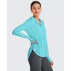 imageG4Free Skimetic UPF 50 Sun Hoodie Women Long Sleeve Workout Tops Half Zip Sun Shirts Quick Dry Running HikingLake Blue