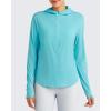 imageG4Free Skimetic UPF 50 Sun Hoodie Women Long Sleeve Workout Tops Half Zip Sun Shirts Quick Dry Running HikingLake Blue