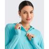 imageG4Free Skimetic UPF 50 Sun Hoodie Women Long Sleeve Workout Tops Half Zip Sun Shirts Quick Dry Running HikingLake Blue