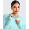 imageG4Free Skimetic UPF 50 Sun Hoodie Women Long Sleeve Workout Tops Half Zip Sun Shirts Quick Dry Running HikingLight Blue