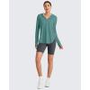imageG4Free Skimetic UPF 50 Sun Hoodie Women Long Sleeve Workout Tops Half Zip Sun Shirts Quick Dry Running HikingMyrtle Green