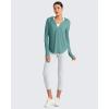 imageG4Free Skimetic UPF 50 Sun Hoodie Women Long Sleeve Workout Tops Half Zip Sun Shirts Quick Dry Running HikingMyrtle Green