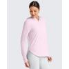 imageG4Free Skimetic UPF 50 Sun Hoodie Women Long Sleeve Workout Tops Half Zip Sun Shirts Quick Dry Running HikingPink