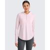 imageG4Free Skimetic UPF 50 Sun Hoodie Women Long Sleeve Workout Tops Half Zip Sun Shirts Quick Dry Running HikingPink