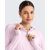 imageG4Free Skimetic UPF 50 Sun Hoodie Women Long Sleeve Workout Tops Half Zip Sun Shirts Quick Dry Running HikingPink