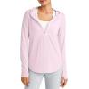 imageG4Free Skimetic UPF 50 Sun Hoodie Women Long Sleeve Workout Tops Half Zip Sun Shirts Quick Dry Running HikingPink