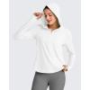 imageG4Free Skimetic UPF 50 Sun Hoodie Women Long Sleeve Workout Tops Half Zip Sun Shirts Quick Dry Running HikingWhite
