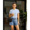 imageG4Free Soft Lyocell Quick Dry Workout Tops for Women  Running Yoga Athletic Gym Casual Short Sleeve TShirt BreathableLight Denim