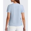 imageG4Free Soft Lyocell Quick Dry Workout Tops for Women  Running Yoga Athletic Gym Casual Short Sleeve TShirt BreathableLight Denim
