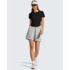 imageG4Free Soft Lyocell Workout Tops Quick Dry Womens Short Sleeve Crop TShirt Crewneck Casual Tees Athletic Running YogaBlack