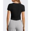 imageG4Free Soft Lyocell Workout Tops Quick Dry Womens Short Sleeve Crop TShirt Crewneck Casual Tees Athletic Running YogaBlack