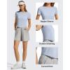 imageG4Free Soft Lyocell Workout Tops Quick Dry Womens Short Sleeve Crop TShirt Crewneck Casual Tees Athletic Running YogaLight Denim