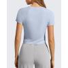 imageG4Free Soft Lyocell Workout Tops Quick Dry Womens Short Sleeve Crop TShirt Crewneck Casual Tees Athletic Running YogaLight Denim