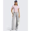 imageG4Free Soft Lyocell Workout Tops Quick Dry Womens Short Sleeve Crop TShirt Crewneck Casual Tees Athletic Running YogaLight Pink