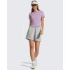 imageG4Free Soft Lyocell Workout Tops Quick Dry Womens Short Sleeve Crop TShirt Crewneck Casual Tees Athletic Running YogaLight Purple