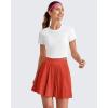 imageG4Free Wide Pleated Women Tennis Skirts High Waisted Golf Skorts Lightweight Casual Cute Athletic Builtin Shorts PocketsRust Orange