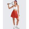 imageG4Free Wide Pleated Women Tennis Skirts High Waisted Golf Skorts Lightweight Casual Cute Athletic Builtin Shorts PocketsRust Orange