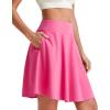 imageG4Free 20 Knee Length Tennis Skirts for Women High Waisted Golf Skorts Soft Athletic Builtin Shorts 3 PocketsRose Pink