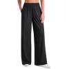 imageG4Free Chillwhisp Lightweight Flowy Wide Leg Pants Women Elastic Waist Palazzo Pants Summer Beach VacationBlack