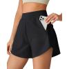 imageG4Free Chillwhisp Running Shorts for Women 25  Dolphin Elastic Waistband with Pockets for Athletic Gym WorkoutBlack