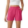 imageG4Free EverGoing Dressy Casual Shorts for Women 5 High Waisted Summer Lounge Pleated Shorts with PocketsHot Pink