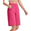 imageG4Free EverGoing Womens Bermuda Shorts with Pockets 10  Knee Length Athletic Casual Long ShortsHot Pink