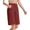 imageG4Free EverGoing Womens Bermuda Shorts with Pockets 10  Knee Length Athletic Casual Long ShortsWine