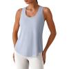 imageG4Free Lyocell Workout Racerback Tank Tops Loose Fit Athletic Tanks Hip Length Gym Running TopLight Denim