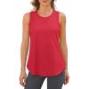 imageG4Free Racerback Workout Tank Tops for Women High Neck Athletic Long Tanks Fast Dry Sleeveless Pilates Running ShirtsRed