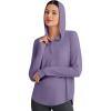 imageG4Free Skimetic UPF 50 Sun Hoodie Women Long Sleeve Workout Tops Half Zip Sun Shirts Quick Dry Running HikingGray Purple