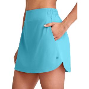 imageG4Free A Line Golf Skirts for Women 15 Elastic High Waisted Tennis Skorts Soft Casual Athletic Inner Shorts 4 PocketsSky Blue