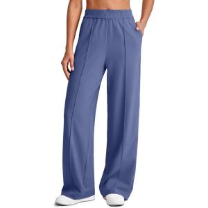 imageG4Free Chillwhisp Lightweight Wide Leg Pants Women Front Seam Elastic Waist Flowy Palazzo Pants SummerDusky Purple